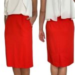 Pendleton Vintage Pencil Skirt Size 6 Red High Waist Knee Length Career Photo 1