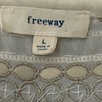 Freeway Apparel Freeway Bohemian Beaded Top Cream Metallic Beads Beach Leisure Size Large‎ Photo 4