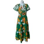 Anthropologie  Maeve The Somerset Kelly Green Floral Maxi Dress Size XS Photo 1