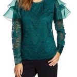 Rachel Parcell Green Flutter Sleeve Blouse Photo 0