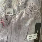 Doe & Rae ✅3/$30✅NWT Grey Embroidered Sleeveless Ruffle Tank Top | MEDIUM | Photo 7