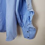 Harshman Blouse Juliana Light Blue Ruffled Sleeve Button Photo 7