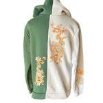 Rue 21  Dragon Hoodie‎ Women's Medium Green White Pullover Graphic Kawaii Photo 3