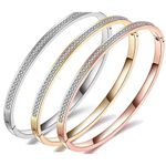 Boutique Sparkling Hinged Bangle‎ Bracelet | Yellow Gold Filled Photo 6