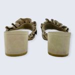 Joie Mai Tan Beige Suede Ruffle Open Toe 2" Block Heel Slide Sandal 37.5 7.5 Photo 3