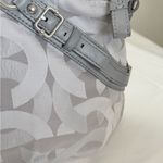 Coach Signature Gray Jacquard Satchel Bag with Leather Trim & Top Zip Photo 10