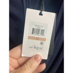 DKNY Dress Womens 12 Blue Faux Wrap Floral Print Flutter Sleeve Tie Waist B63 Photo 3