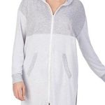 Refinery29 Double Knit Mid Thigh Zip Front Jacket White Photo 0