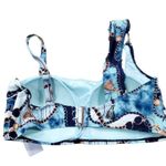 Lysa Desiree Bikini Swimsuit Top Blue Padded Gold Ring Plus Size 0X 14W 16W Photo 2