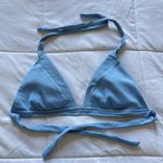 Becca  Fine Line Bikini Top Light Blue Swimsuit Pool Beach Womens Size D Padded Photo 0