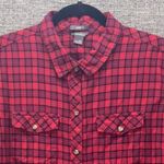 Eddie Bauer Womens Flannel Shirt Size 2XL Red Plaid Classic Cozy Grunge Photo 2