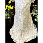 Mac Duggal Lace Long Sleeve V Neck Embellished Gown Blush size 12 Photo 12