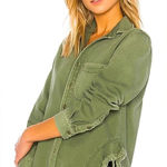 NSF RAHEL BUTTON UP FRAY TOP/ jacket revolve casual fall $280 boho designer Green Photo 0