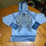 Sinful by Affliction Y2K 2000s Hoodie Size Large Blue Photo 3