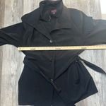 Gallery Woman  Black Trench Coat Size 22/24 Zip Button Belt Photo 3