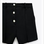 ZARA NWT HIGH-WAIST BERMUDAS Shorts WITH BUTTONS BLACK SMALL Photo 6