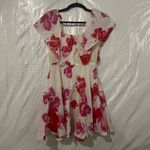 Amanda Uprichard White Floral Silk Off The Shoulder Dress Size Medium $275 Photo 5