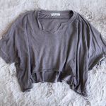 Free People We The Free Black Wash Flowy Boho Short Sleeve Notch Tee Photo 0