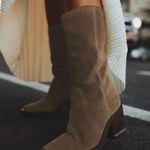 Vince Camuto  Babellie Western Leather Suede Boot Side Zipper Golden Details 7M Photo 0