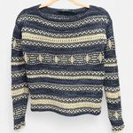 Lauren Ralph Lauren Aztec Southwestern Knit Sweater Cotton Linen Petite XS Blue Size undefined Photo 2
