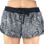 Lululemon Hotty Hot Womens Black White Paisley Running Athletic Shorts Size 8 Photo 0