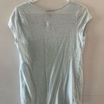 A pea in the pod  Top Women's Maternity Medium Blue Linen V-neck Short Sleeve Photo 1