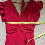 Altar'd State NWT Altar’d State Midi Ruffle Dress in Burgundy Red Size XS Holiday Party Guest Photo 12