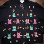 Vintage Jack B Quick Black Embroidered Owl Cardigan Sweater Women's XL Photo 1