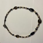 CHAPS Signed  Tiger’s Eye Bead Beaded Silver Tone Clasp Necklace Photo 0