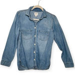 J.Crew  Blue Chambray Denim Shirt Classic Preppy Boho Western Button-Down 4 Photo 0