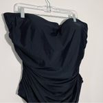 J.Crew  Ruched Bandeau‎ One-Piece In Black BC115 Size 24 Plus Photo 3