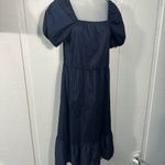 Morgan Taylor  Navy Puff Sleeve Dress Size Large NWOT Photo 1