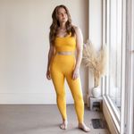 Girlfriend Collective  Golden Glow Yellow Compressive High Rise Legging Sz Small Photo 2