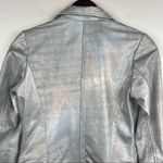 S.W.OR.D Women’s Gray Leather Biker Moto Jacket Size EU 42 US 6 Photo 7