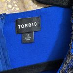 Torrid  Royal Blue Black Embroidered Lace Bodycon Mini Sheath Dress Size 14 Photo 2