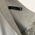 Elle Zeitoune Alexa Silver Sequined Long Sleeve Asymmetrical Mini Dress Size M Size M Photo 6