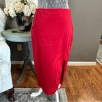 Anthropologie Maeve Red Bow Embroidered Midi Pencil Skirt Size M Photo 4