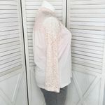 Bedford Fair Lace Sleeve Mock Neck Shirt Pink Large Tee Coquette Victorian Soft Photo 2