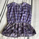 CAbi • Eva peplum plaid floral top Photo 96