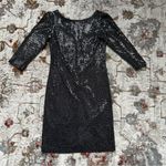 RN Studio by Ronni Nicole Sequin Cocktail Dress 3/4 Length Long Sleeve Size 4 Black Photo 4