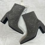 A New Day Silver Gunmetal Grey Ankle Booties with Block Heel and Rhinestones Photo 0