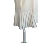 ZARA Size M White Pleated Hem Short Sleeve Midi Dress Photo 2