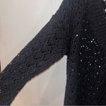 Croquet Club Black Vintage Crochet Sweater Size Small but Oversized Photo 2