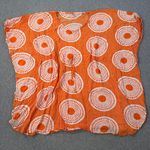 Orange Swim Coverup Tunic One Size Drawstring Orange White Hand Made Rayon Flowy Photo 0