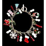 Christmas Charm Bracelet New Bells Gingerbread Man Stocking Wreath Candy… Red Photo 5