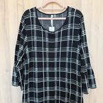 Ny Collection NWT Plaid Knit Dress Black 2X Preppy Chic Photo 1