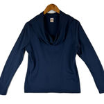 Peruvian Connection ‎ Womens Top L Blue Long Sleeve Cowl Neck Knit Pullover Photo 0