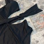 Aerie  Cutout One Shoulder Swimsuit in Black Photo 2