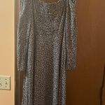 & Other Stories & Other Stories Black Print Puff Long Sleeve Midi Dress Photo 7