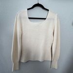 Madewell NEW  SoftWool Square-Neck Pullover Sweater Medium Cashmere Blend Cream Photo 4
